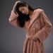 Home Textile Soft Touch Micro Fleece Hooded Bathrobe Plush Long Spa Robe Absorbent Bathrobe_maomaolike.com