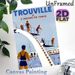 Trouville Retro Pool & Water Slide Painting Poster, Vintage Travel Style Poster, Nostalgic Seaside Leisure Decor Idea For Living Room, Coastal Spaces_maomaolike.com