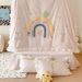 Beautiful Princess Style Pink Rainbow Ruffled Edge Washed Pure Cotton Children's Bedding Set Of Three Or Four Pieces_maomaolike.com