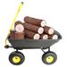 Folding Car Poly Garden Dump Truck With Steel Frame, 10 Inches. Pneumatic Tire, 300 Lb Capacity Body 55L Black_maomaolike.com