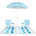 4 Pieces Beach Umbrella With 2 Foldable Chairs And Picnic Blanket Carrying Bag Set Premium Canopy With Silver Coating Offers UPF 50+_maomaolike.com