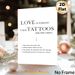 Love Themed Temporary Tattoo Guide Painting Poster, Minimalist Black & White Typographic Poster, Clear Step-by-Step Application Instructions, Ideal_maomaolike.com