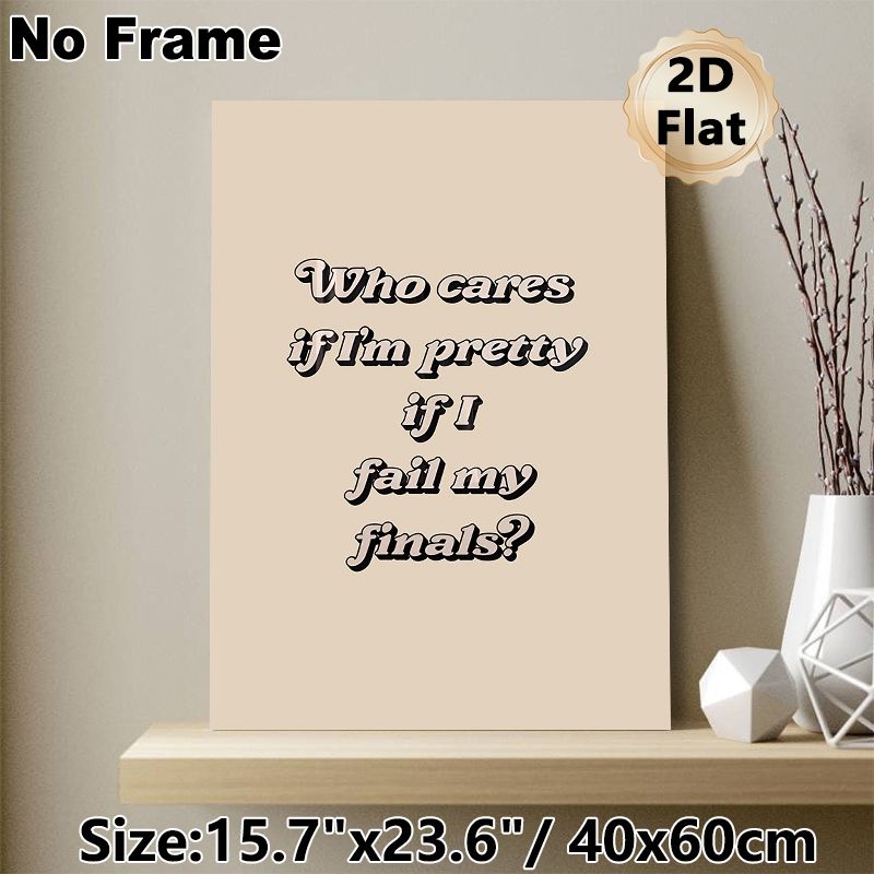 Witty Exam Quote Painting Poster, Retro Stylized Text Poster, Lighthearted Relatable Piece Ideal For Dorm Room, Bedroom Wall Decor_maomaolike.com