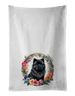 Black Chow Chow And Flowers Kitchen Towel Set Of 2 White Dish Towels Decorative Bathroom Hand Towel For Hand, Face, Hair, Yoga, Tea, Dishcloth, 19 X 28", White_maomaolike.com