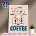 Coffee Themed Painting Poster, Minimalist Cartoon Barista & Coffee Machine Poster, Playful Coffee-focused Decor, Ideal For Coffee Shops, Kitchen And_maomaolike.com