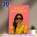 Indian Jhumka Themed Painting Poster, Vibrant Cartoon Indian Lady With Traditional Gold Jewelry Poster, Eye-catching Cultural Decor For Living Room_maomaolike.com