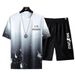 Men's Clothing casual sports suit 2024 summer new style handsome matching shorts Korean version large size loose ice silk short sleeves_maomaolike.com