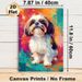 Shih Tzu Dog Painting Poster, Vibrant Abstract Brushstroke Style Poster, Captivating Canine Portrait Artwork, Ideal For Living Room, Bedroom And Pet_maomaolike.com