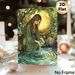 Forest Goddess Painting Poster, Mystical Intricate Vintage Art Poster, Serene Forest Scene With Goddess Pouring Water, Ideal For Living Room And_maomaolike.com