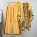 Women's Clothing new slim and fashionable long sleeved sweater + shawl + casual wide leg pants three piece suit_maomaolike.com
