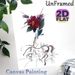 Surreal Floral & Fantasy Figure Painting Poster, Vibrant Mixed-media Surreal Poster, Combines Bold Burgundy Flower With Sketch-style Fantasy_maomaolike.com