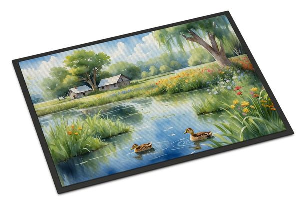 Mother Duck Doormat Front Door Mat Indoor Outdoor Rugs For Entryway, Non Slip Washable Low Pile, 24H X 36W_maomaolike.com