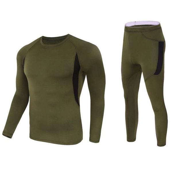 Men's Clothing outdoor tactical fleece thermal underwear set quick drying cycling fitness tight functional underwear sports suit_maomaolike.com