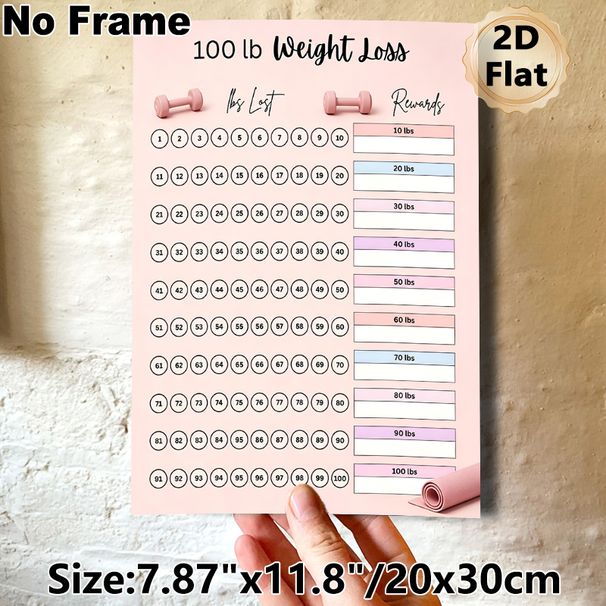 100lb Weight Loss Tracker Painting Poster, Soft Pastel-toned Weight Loss Tracking Chart Poster, Practical Tool To Monitor Weight Loss Progress And_maomaolike.com