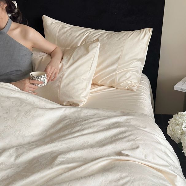 Wholesale Light Luxury Pure Four-Piece Nordic Style Naked Sleep All-Cotton Floral 100-Count Long-Staple Cotton Precision Jacquard_maomaolike.com