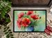 Ohio Scarlet Carnations In Watercolor Doormat Front Door Mat Indoor Outdoor Rugs For Entryway, Non Slip Washable Low Pile, 24H X 36W_maomaolike.com