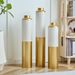 Floor Metal Vase Modern Style Decoration Home Droplet Shaped White Metal Vase 3-piece Set Gorgeous Home Decoration Large Glazed Metal Vase_maomaolike.com