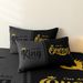 3pcs Fashionable Black Gray Queen & King Crown Printed Bedding Set Duvet Cover Soft Comfortable And Breathable, Bedroom,_maomaolike.com