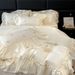 Korean Style Princess Summer Ice Bedding Set Luxury Smooth Naked Sleep Bed Sheet Duvet Cover Washable Real Silk Cool Feeling_maomaolike.com