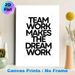Teamwork Motivational Quote Painting Poster, Minimalist Black & White Typographic Poster, Inspirational Message Decor Ideal For Office, Workspace_maomaolike.com