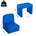 2-in-1 Convertible Table And Chair Set For Boys Girls For Boys Girls, Blue_maomaolike.com
