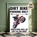 Dirt Bike Parking Themed Painting Poster, Vibrant Pop-art Style Dirt Bike Rider Poster, Funny Warning Slogan, Ideal For Garage, Workshop Or Motorcycle_maomaolike.com