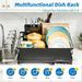 Simple Trending Dish Drying Rack For Kitchen Counter, 11.7" X 16.5", Black_maomaolike.com