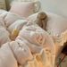 Wholesale INS Korean Style Princess Ruffled Lace Milk Velvet Winter Warm Solid Color Flannel Four-Piece Set_maomaolike.com