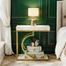 Narrow C Table, Modern End Table Bedside Table With Metal Frame_maomaolike.com