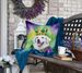 Kuvasz King Of Mardi Gras Throw Pillow Machine Washable, Indoor Outdoor Decorative Pillow For Couch, Bed Or Patio, 18Hx18W_maomaolike.com