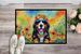 Bernese Mountain Dog Hippie Dawg Doormat Front Door Mat Indoor Outdoor Rugs For Entryway, Non Slip Washable Low Pile, 24H X 36W_maomaolike.com