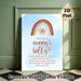 Baby Shower "How Big Is Mommy's Belly" Painting Poster, Soft Watercolor Bohemian Rainbow & Sun Poster, Interactive Party Game Decor For Baby Shower_maomaolike.com