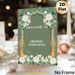 Mehndi Ceremony Welcome Painting Poster, Soft Green Watercolor Floral & Golden Lantern Poster, Elegant Decorative Sign Ideal For Mehndi Ceremony_maomaolike.com