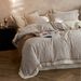 2 Soft Minimalist Style Cotton Linen Jacquard Four-Piece Set Exquisite Embroidery Skin-Friendly Breathable Bedding Home Textile_maomaolike.com