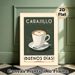 Carajillo Coffee Painting Poster, Vintage Minimalist Illustrated Coffee Cup & Typography Poster, Warm Cozy Ambience Decor For Cafe, Kitchen And Dining_maomaolike.com