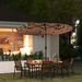 Double-sided Patio Umbrella, 9.7 Ft. Outdoor Umbrella With 45-Degree Tilt And Crank, LED Solar Light And 12 Ribs, Coffee_maomaolike.com