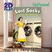 Lost Socks Laundry Mystery Painting Poster, Vintage-style Retro Housewife & Laundry Machines Scene Poster, Humorous Whimsical Design, Ideal For_maomaolike.com