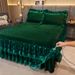 Winter Warm Baby Quilted Lace Skirt Single Piece Infant Thickened Coral Fleece 1.68m Bed Mat Cover_maomaolike.com