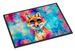 Hippie Animal Fox Doormat Front Door Mat Indoor Outdoor Rugs For Entryway, Non Slip Washable Low Pile, 24H X 36W_maomaolike.com