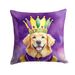 Golden Retriever King Of Mardi Gras Throw Pillow Machine Washable, Indoor Outdoor Decorative Pillow For Couch, Bed Or Patio, 14Hx14W_maomaolike.com