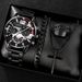 Luxury Men Quartz Wrist Watch With Roman Scale, Cross Necklace Fashion Bracelet Ring Set, Ideal Father's Day Valentine Gift For Dad Boyfriend Family_maomaolike.com