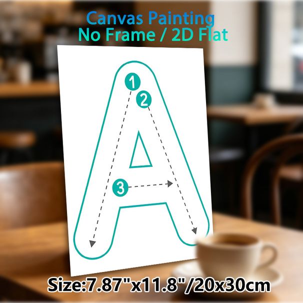 Letter A Writing Guide Painting Poster, Minimalist Clean Line Art Poster, Step-by-step Tracing Guide To Assist With Letter Formation, Ideal For Study_maomaolike.com