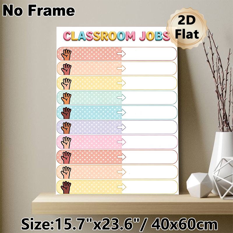 Classroom Jobs Painting Poster, Pastel Polka Dot Multi-tone Hand Illustration Poster, Helps Arrange Classroom Tasks, Ideal For Classroom_maomaolike.com