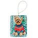 Yorkshire Terrier Yorkie Christmas Porcelain Ornament Christmas Tree Hanging Decorations For Home Christmas Holiday, Rectangle, Gift, Multicolor_maomaolike.com