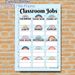 Classroom Jobs Painting Poster, Pastel Boho Rainbow Style Poster, Neatly Organizes Classroom Task Assignments, Ideal For Classroom_maomaolike.com
