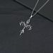 1PCS Retro Flame Cross Pendant Necklace Men's And Women's Long Chain Punk Gothic Fashion Accessories_maomaolike.com