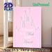 Castle Themed Painting Poster, Soft Pink Minimalist Line Art Castle Poster, Inspirational "A Dream Is A Wish Your Heart Makes" Quote For Bedroom_maomaolike.com