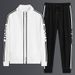 Men's Clothing sports suit men's spring and autumn sweatshirt outdoor running leisure two piece suit loose trend plus size jacket_maomaolike.com