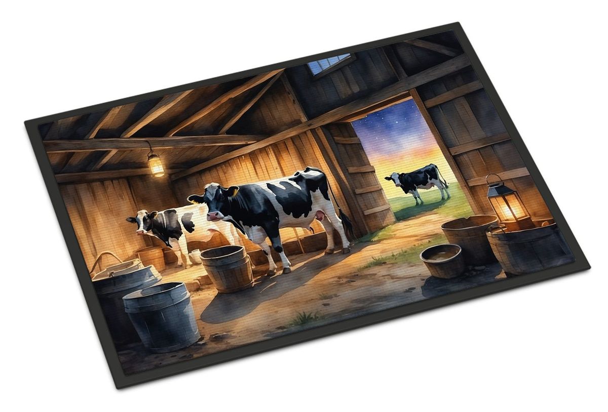Cows Evening Milking Time Doormat Front Door Mat Indoor Outdoor Rugs For Entryway, Non Slip Washable Low Pile, 24H X 36W_maomaolike.com