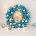 Maritown 24 Inch Blue Christmas Wreaths For Front Door Artificial Christmas Wreath Decorated With Christmas Ball Ornaments Xmas Ornament Wreath For Home Party Indoor Outdoor Window Decor_maomaolike.com